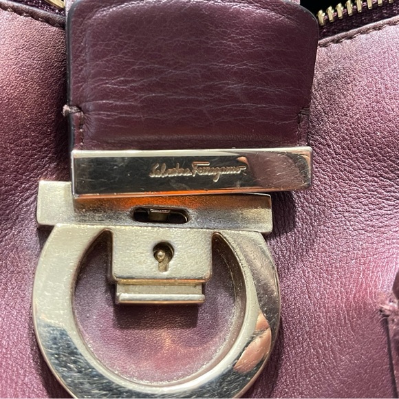 Salvatore Ferragamo Ferragamo Red Gancini Leather Satchel Dark red - Picture 4 of 17